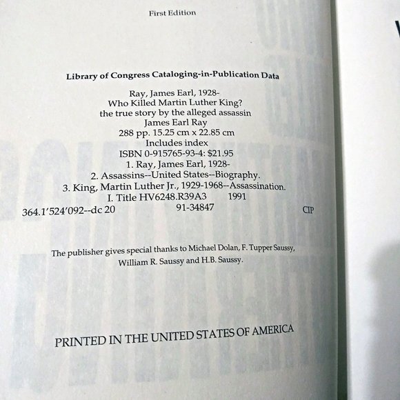 Martin Luther King, 1st Ed, James Earl Ray, Assassination, Civil Rights Movement - Picture 5 of 10
